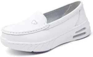 MAIITRIP Women's Slip on Nursing Nurse Shoes,Non-Slip Comfortable Leather Work Shoes Restaurant Healthcare,Lightweight Breathable Casual Walking Sneakers for Womens Indoor&Outdoor Lofters
