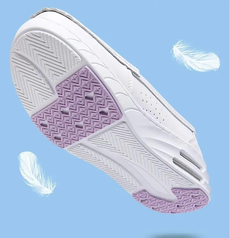 MAIITRIP Women's Slip on Nursing Nurse Shoes,Non-Slip Comfortable Leather Work Shoes Restaurant Healthcare,Lightweight Breathable Casual Walking Sneakers for Womens Indoor&Outdoor Lofters