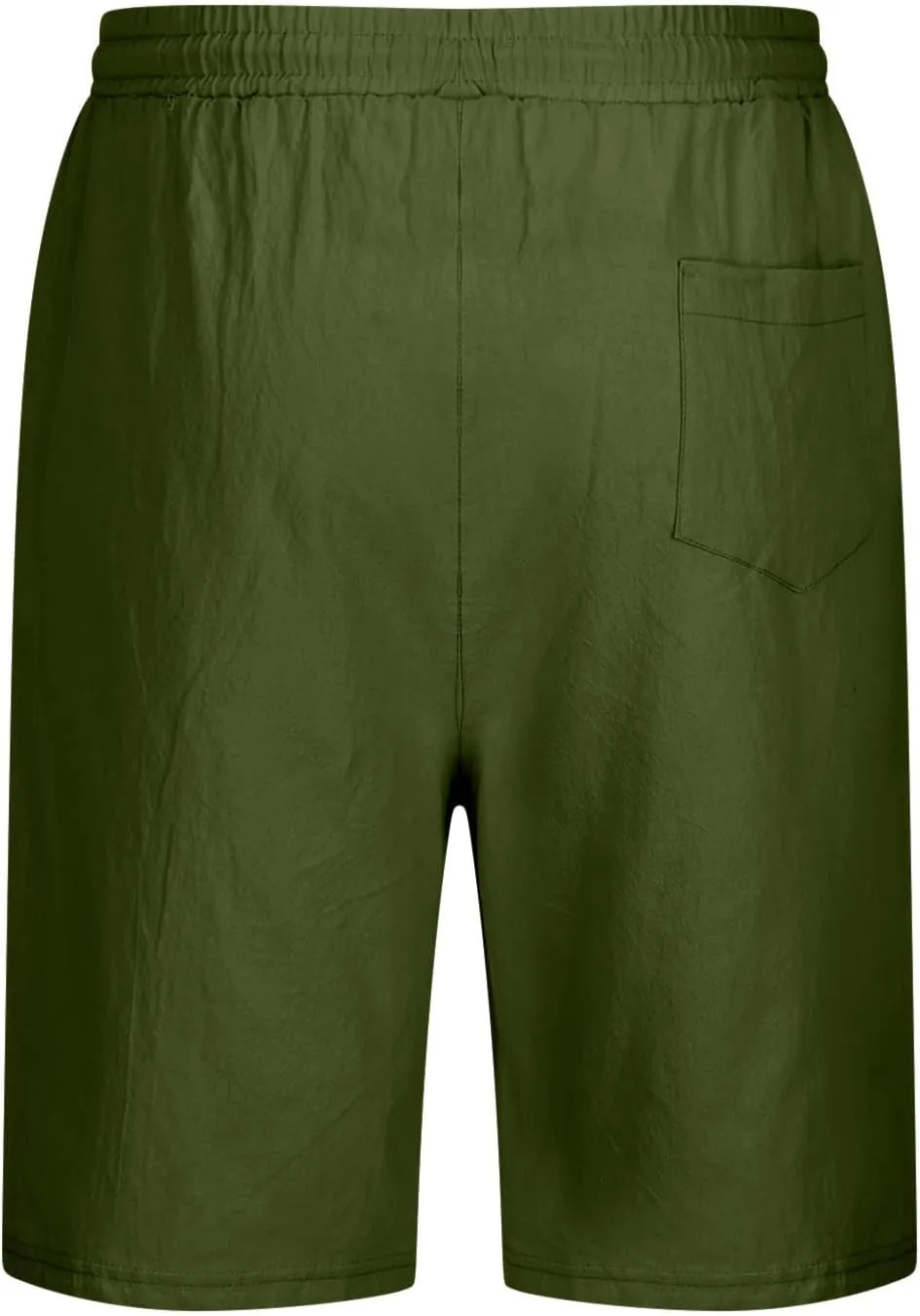 Men Linen Shorts Elastic Waist Drawstring Cotton Linen Shorts with Pockets Loose Fit Outdoor Summer Beach Shorts