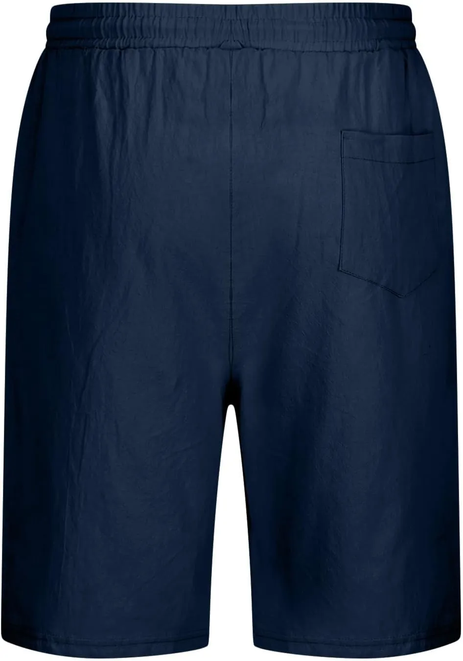 Men Linen Shorts Elastic Waist Drawstring Cotton Linen Shorts with Pockets Loose Fit Outdoor Summer Beach Shorts