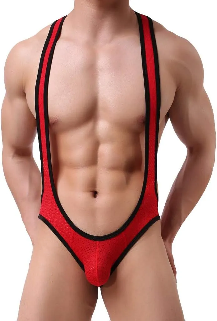 Men Soft Mesh Sexy Leather Buttock Underwear Breathable Sexy Underwear Large Men Underwear