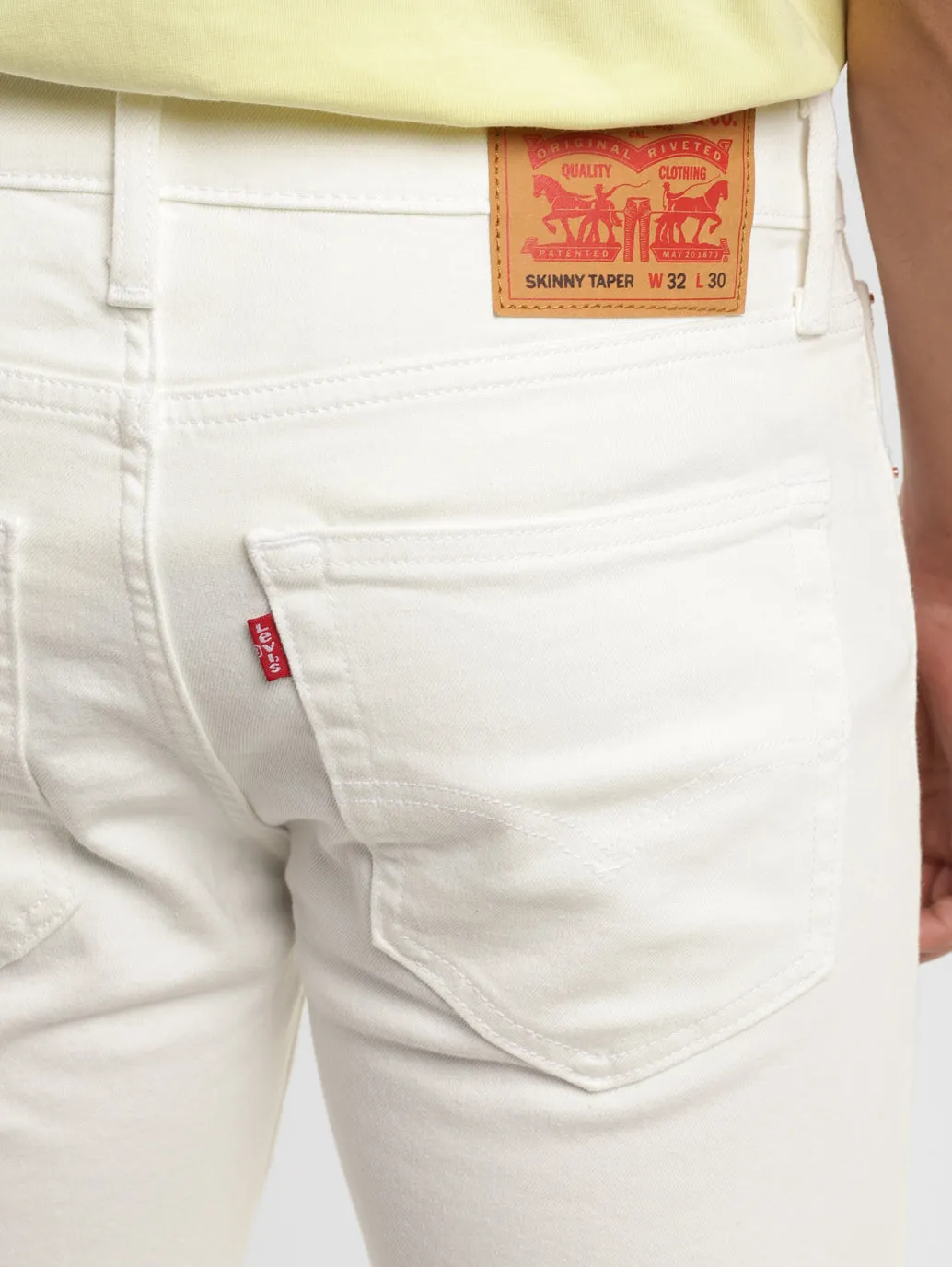 Men's 655'04 White Skinny Fit Mid Rise Jeans