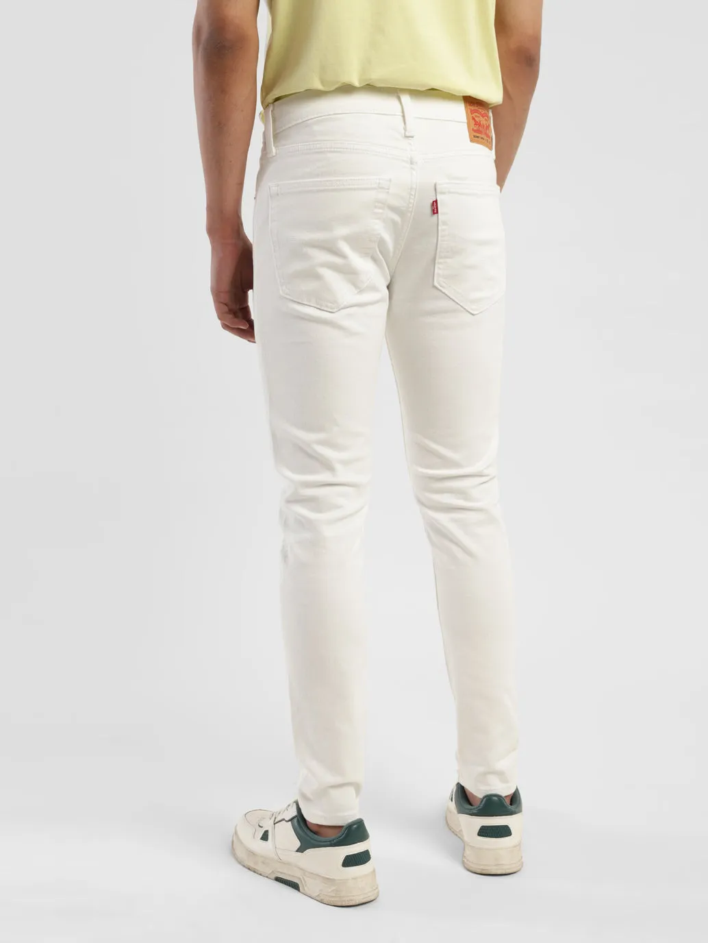 Men's 655'04 White Skinny Fit Mid Rise Jeans
