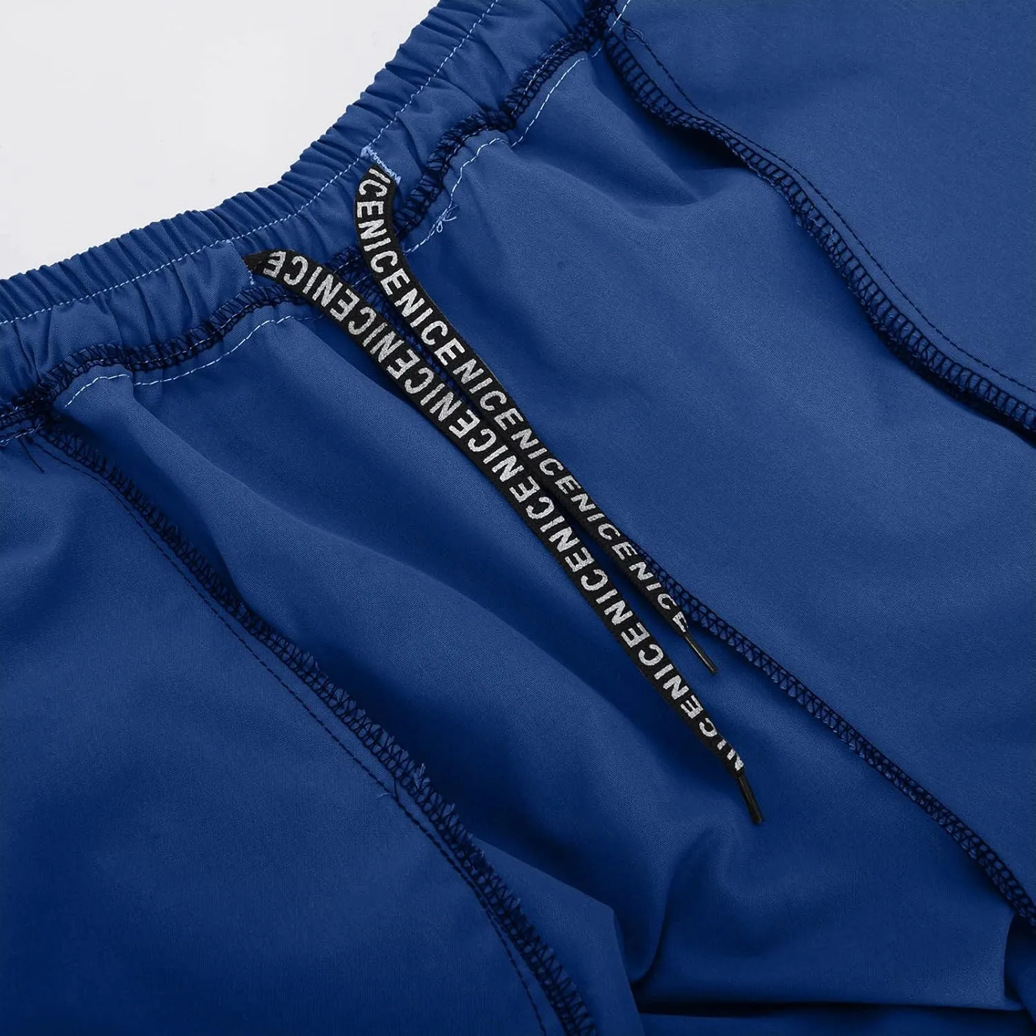 Men's Casual Beach Shorts Summer Baggy Soft Fit Drawstring Elastic Waist Shorts with Pockets Quick Dry Shorts