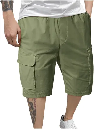 Mens Chino Shorts Realxed Fit Flat Front Casual Golf Shorts Lightweight Summer Outdoor Cargo Shorts Short Pants