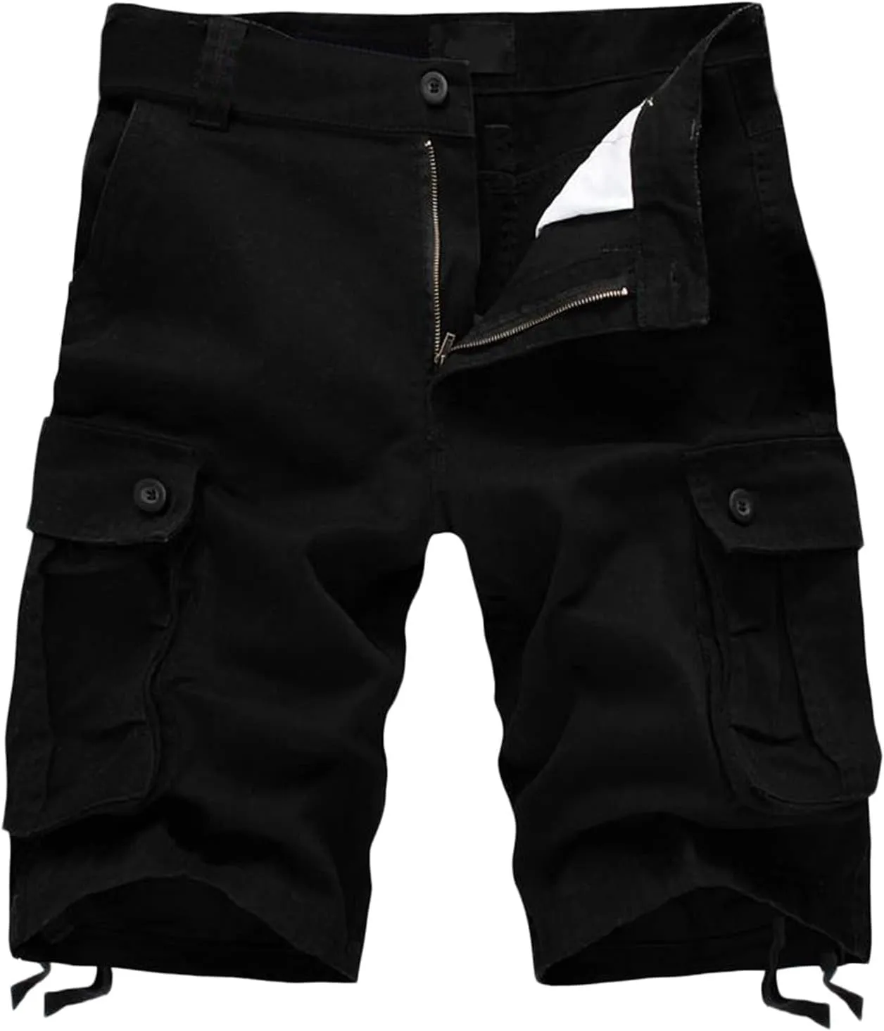 Men's Classic-Fit Twill Cargo Shorts Casual Solid Chino Golf Shorts Workout Cargo Shorts with Multi Pockets