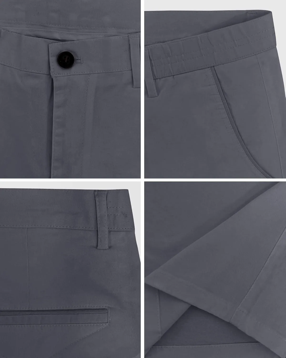 Men's Cotton Chino Shorts Elastic Waist Straight Fit Casual Shorts Slim Lightweight Summer Shorts Plus Size