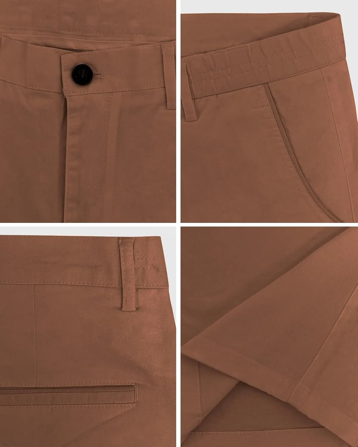 Men's Cotton Chino Shorts Elastic Waist Straight Fit Casual Shorts Slim Lightweight Summer Shorts Plus Size