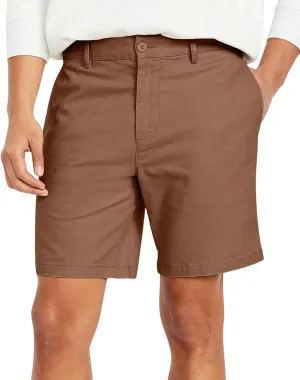 Men's Cotton Chino Shorts Elastic Waist Straight Fit Casual Shorts Slim Lightweight Summer Shorts Plus Size