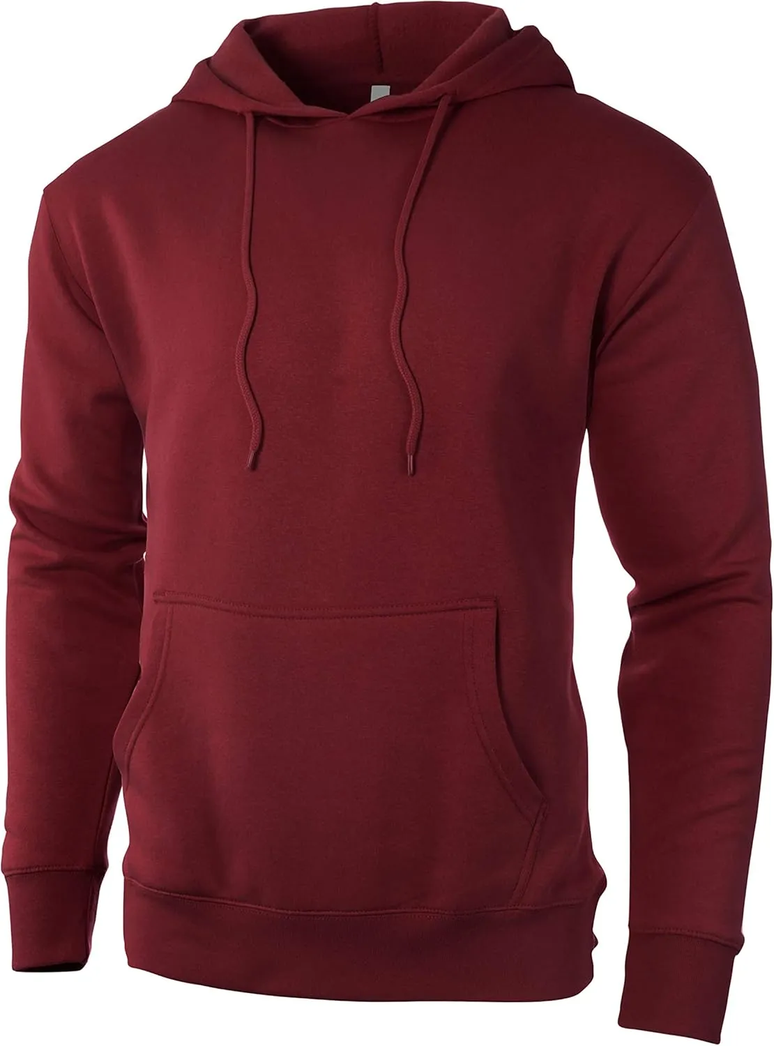 Mens Customizable Lightweight Pullover Hoodie 100% Cotton Face Half Moon Patch for Custom Branding