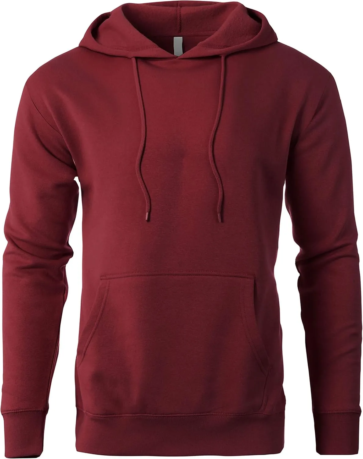 Mens Customizable Lightweight Pullover Hoodie 100% Cotton Face Half Moon Patch for Custom Branding