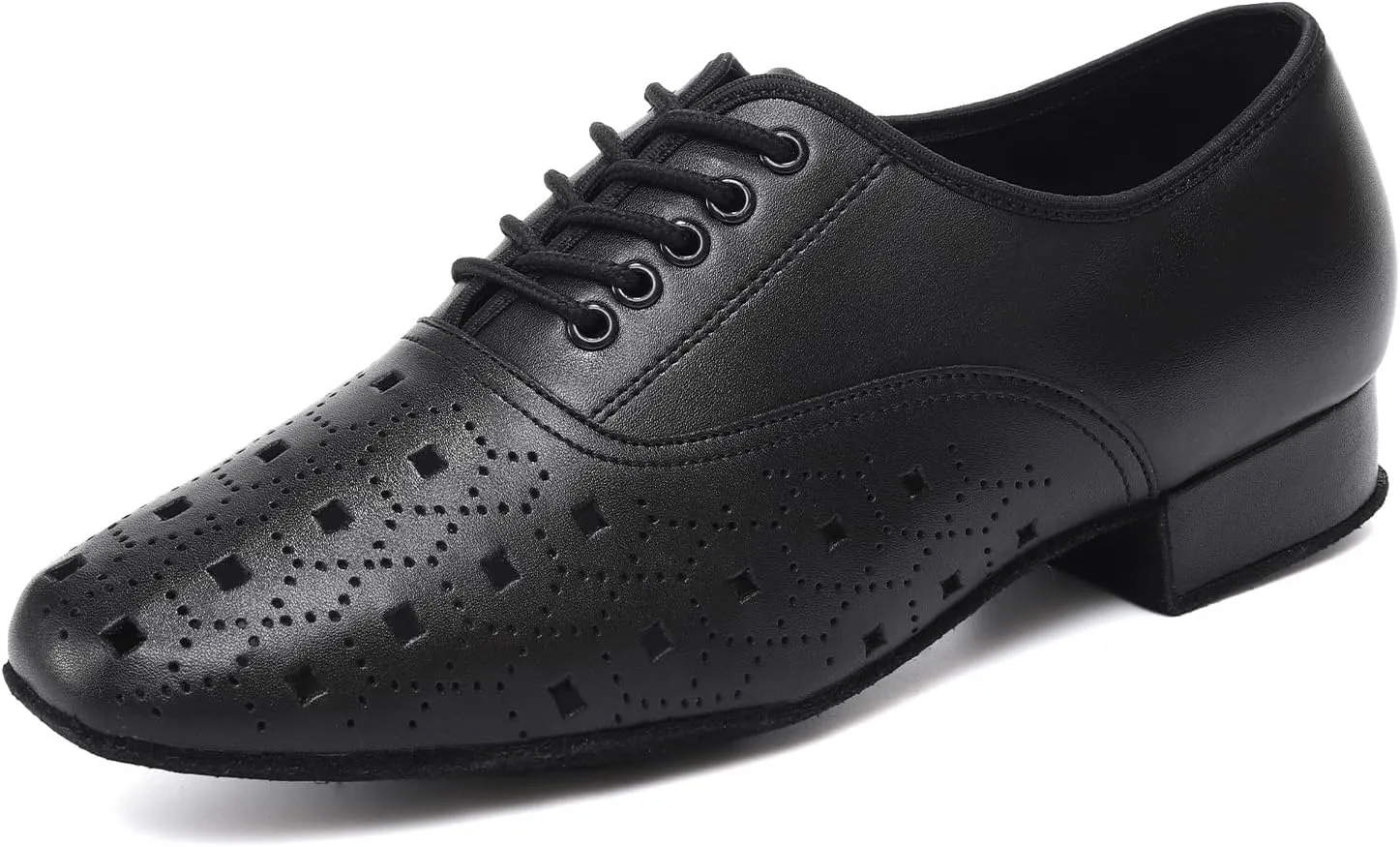 Men's Dance Shoes Black Lace-up Latin Salsa Tango Performance Practice Dance Shoes Suede Sole