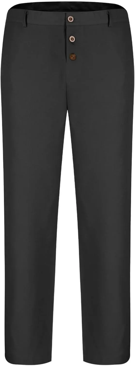 Mens Dress Pants Trendy 3 Button Formal Business Pants Gentleman Work Suit Pants Bridegroom Wedding Guest Party Pants
