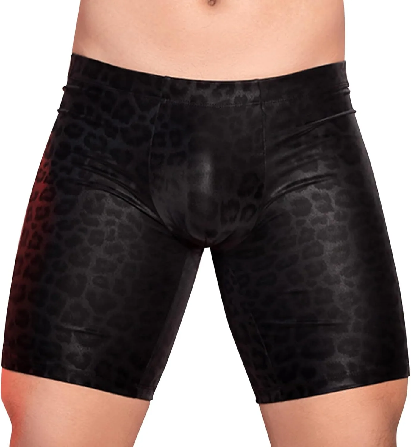 Mens Faux Leather Boxer Briefs Low Waisted Bulge Pouch Lingerie Underpants Stretch Performance Erotic Uniforms Shorts