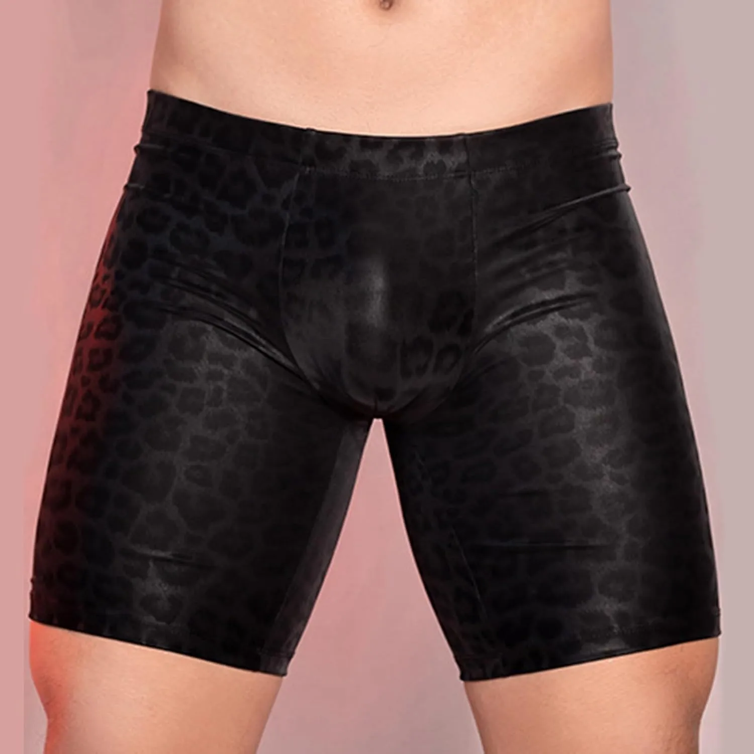 Mens Faux Leather Boxer Briefs Low Waisted Bulge Pouch Lingerie Underpants Stretch Performance Erotic Uniforms Shorts