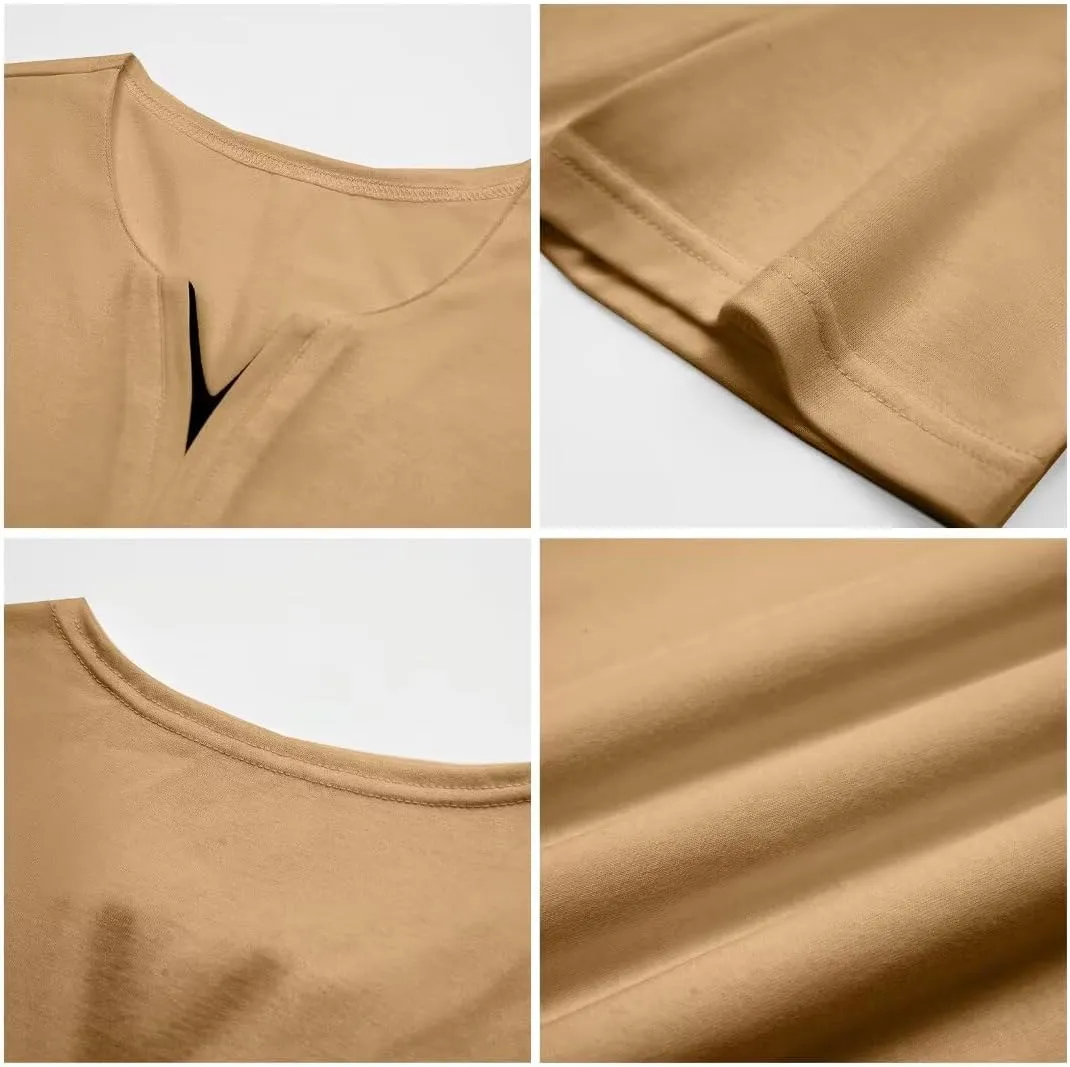 Mens Henley Shirts Short Sleeve Summer Casual V Neck Cotton Tee Shirts