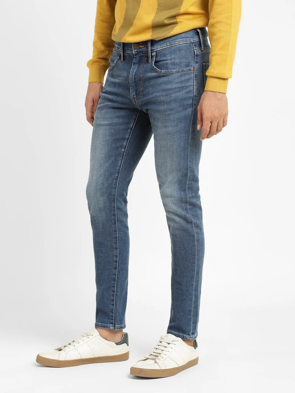 Men's Indigo Skinny Fit Mid Rise Jeans