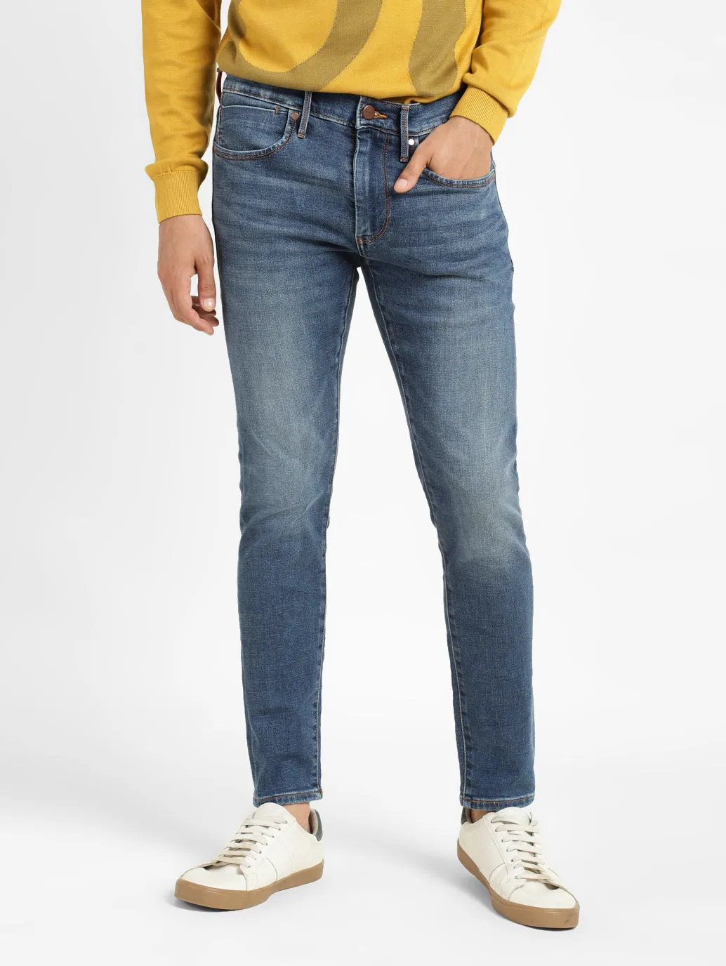 Men's Indigo Skinny Fit Mid Rise Jeans