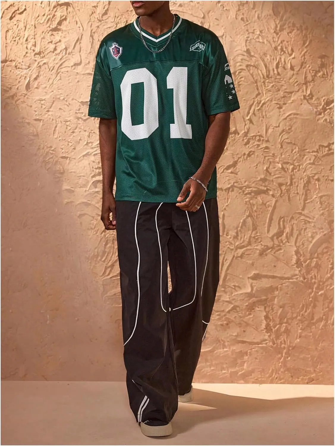 Men's Jersey Shirt Number Graphic T Shirt Short Sleeve Oversized V Neck Tees V Neck Shirts Summer Top Streetwear