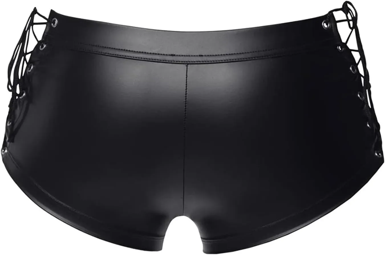 Mens Leather Set With Straps Underwear Vest Performance Clothing Mens Shirt with Cars