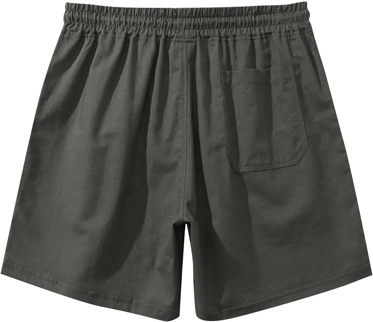Men's Linen Shorts Slim-fit 5" Flat Front Casual Summer Stretch Shorts Golf Beach Shorts with Pockets