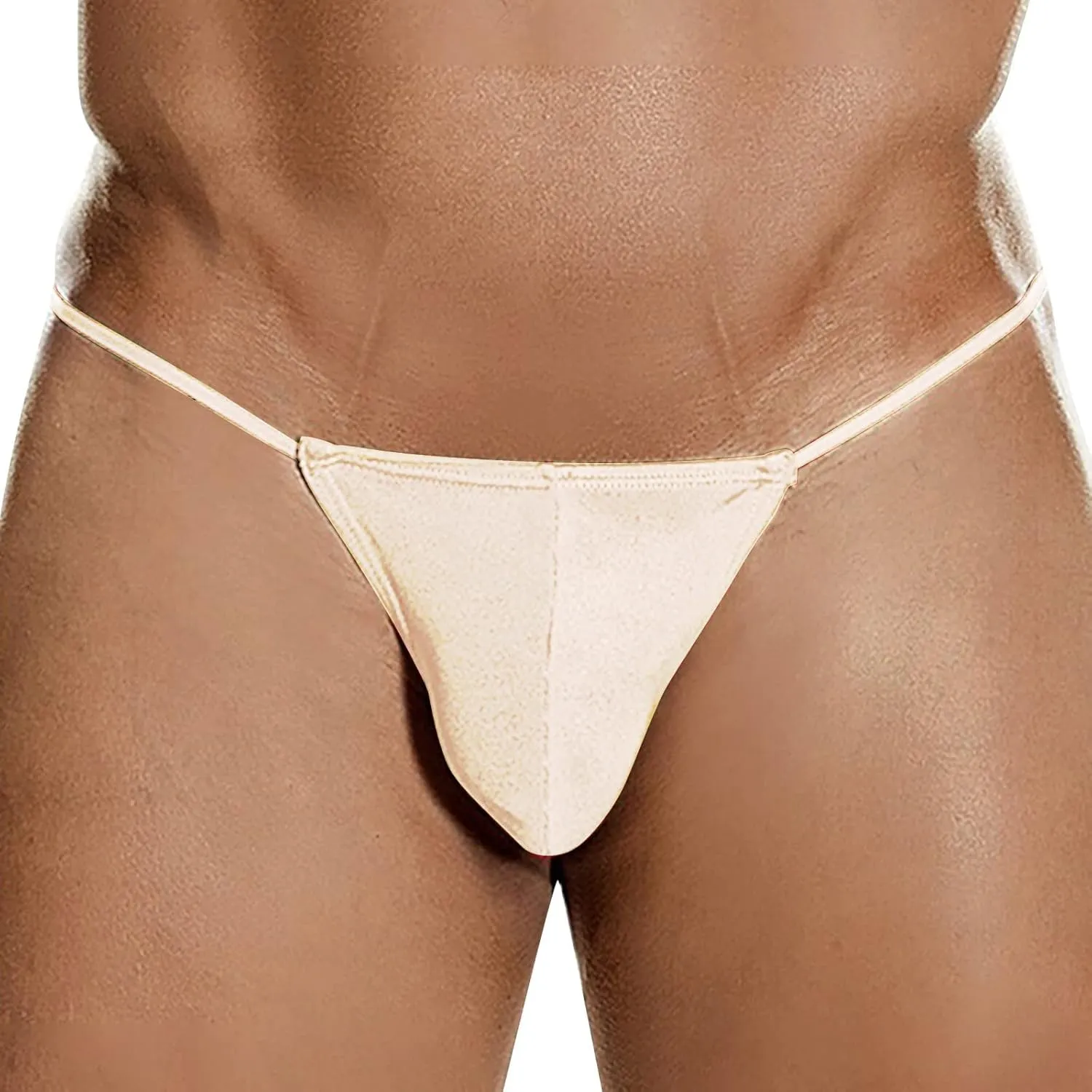 Men's Low Waist Sexy Pocket Thong Color Triangle Pouch Briefs T Pants Briefs Underwear Leather Underwear for Men
