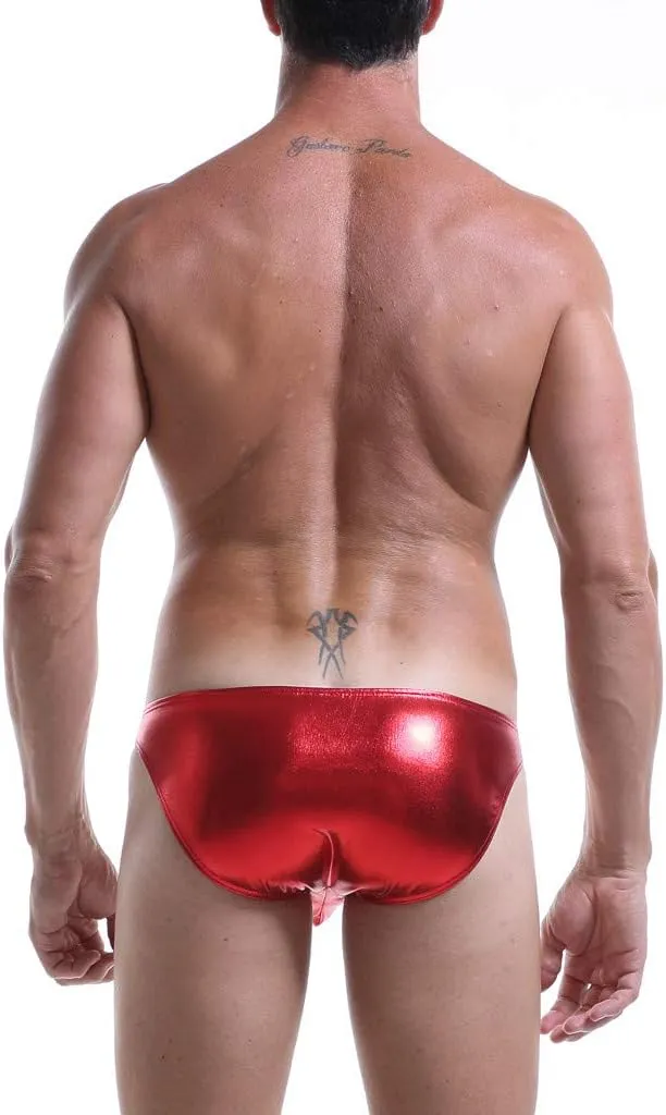 Mens Sexy Underwear Imitation Leather Lacquer Pants Sexy Underpants No Ride up Spandex