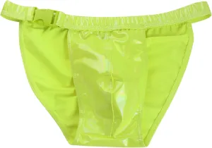 Men's Shiny Metallic Boxer Briefs with Faux Leather Side Buttons Low Waisted Sexy Trunks Erotic Fashion Underpants for Male
