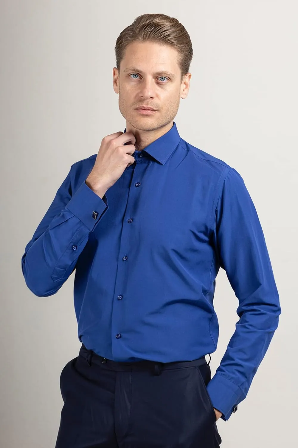 Mens Shirts | Mens Long Sleeve Shirt | French Cuff Dress Shirts for Men | Mens Stylish Formal Shirts | Button Up Shirt Men