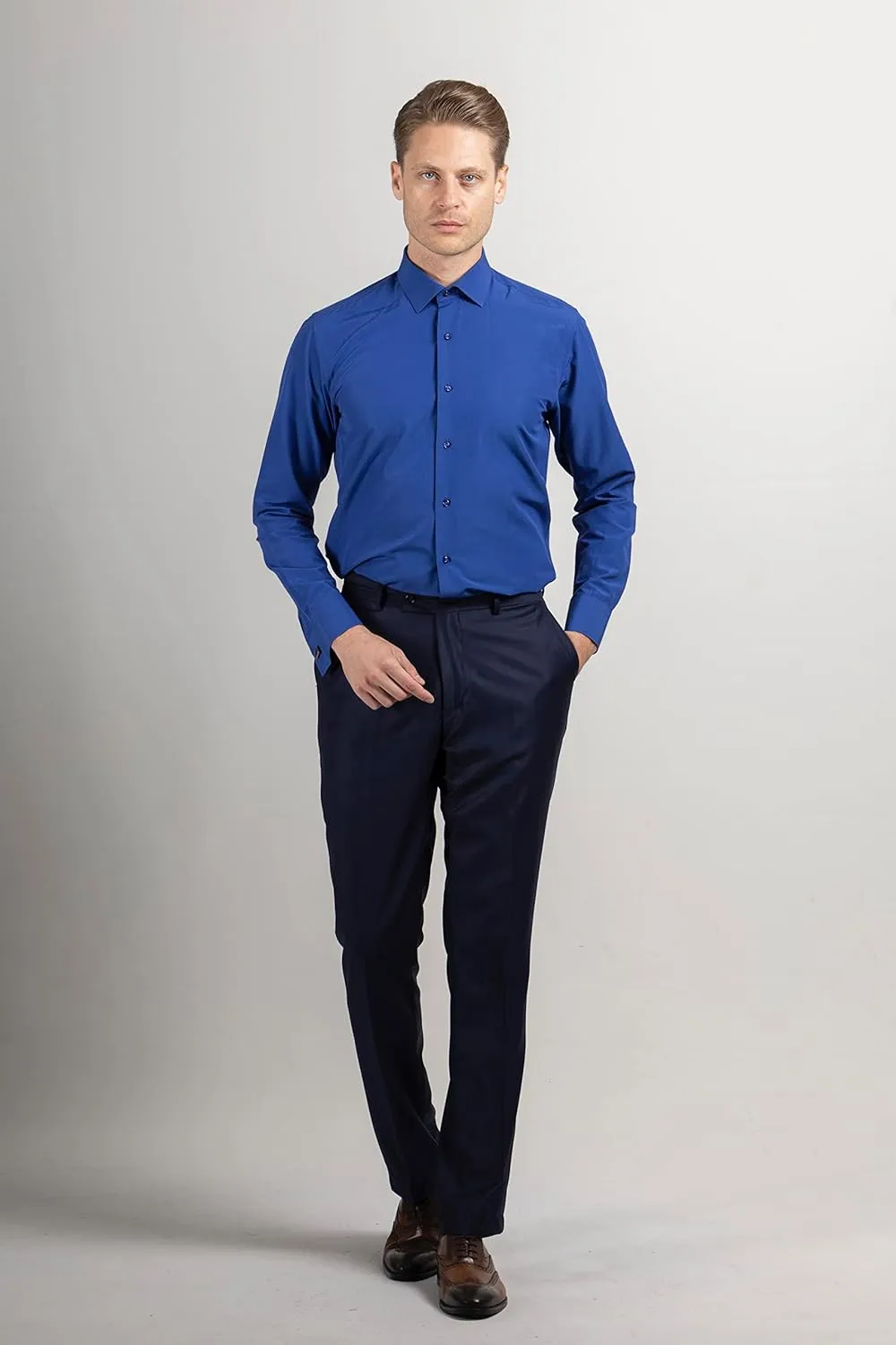 Mens Shirts | Mens Long Sleeve Shirt | French Cuff Dress Shirts for Men | Mens Stylish Formal Shirts | Button Up Shirt Men