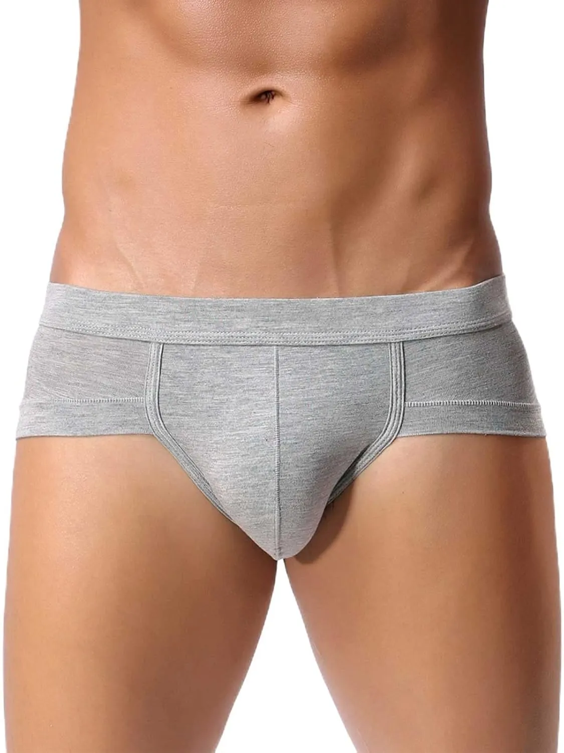 Men's Solid Color Underwear U Shaped Low Waist Briefs Men's Underwear Tucked Briefs