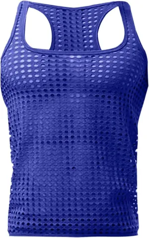 Mesh Hollowed Out T Shirt Men's Sexy Top Thin Style Hoodie Men's T Shirt Casual Top Thong Garter