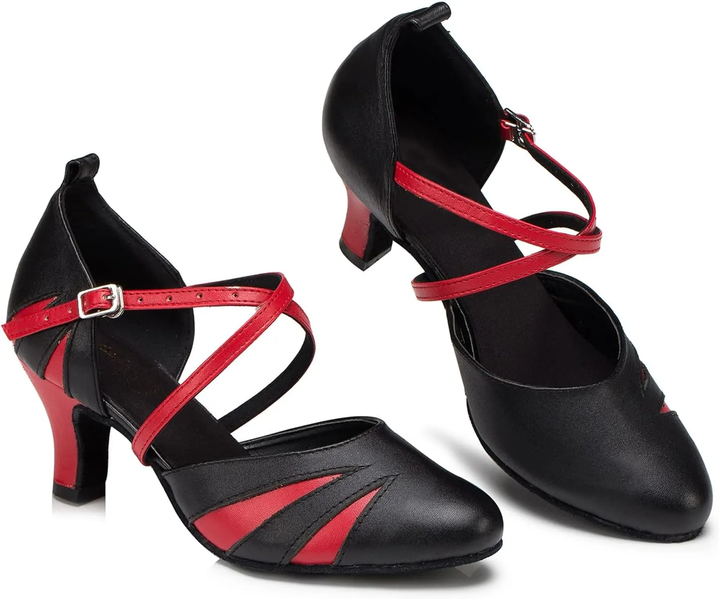 Minishion Women's Closed Toe Dance Shoes Ankle Strap Formal Party Evening Pumps