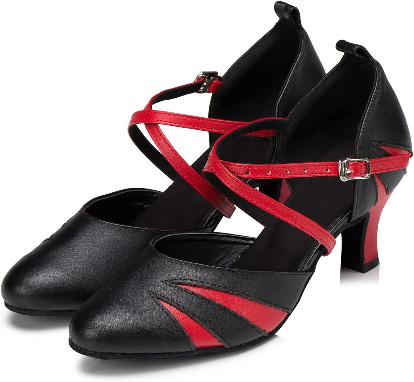 Minishion Women's Closed Toe Dance Shoes Ankle Strap Formal Party Evening Pumps
