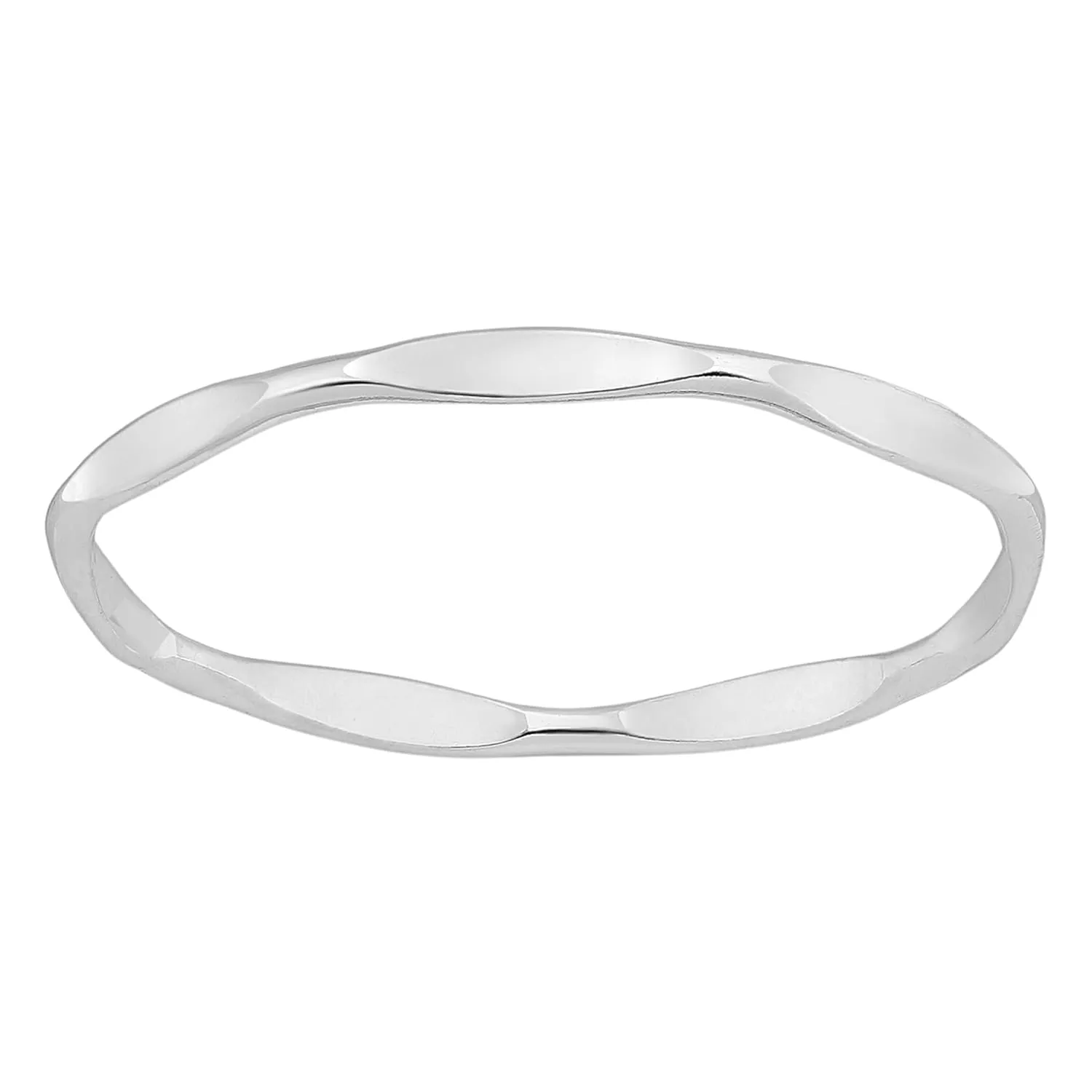 Mirror Hammered Stacking Ring | 1mm Skinny Textured Ring in Silver, Gold, or Rose Gold | Comfort Fit USA Sizes 4-12 (8.5, Sterling Silver
