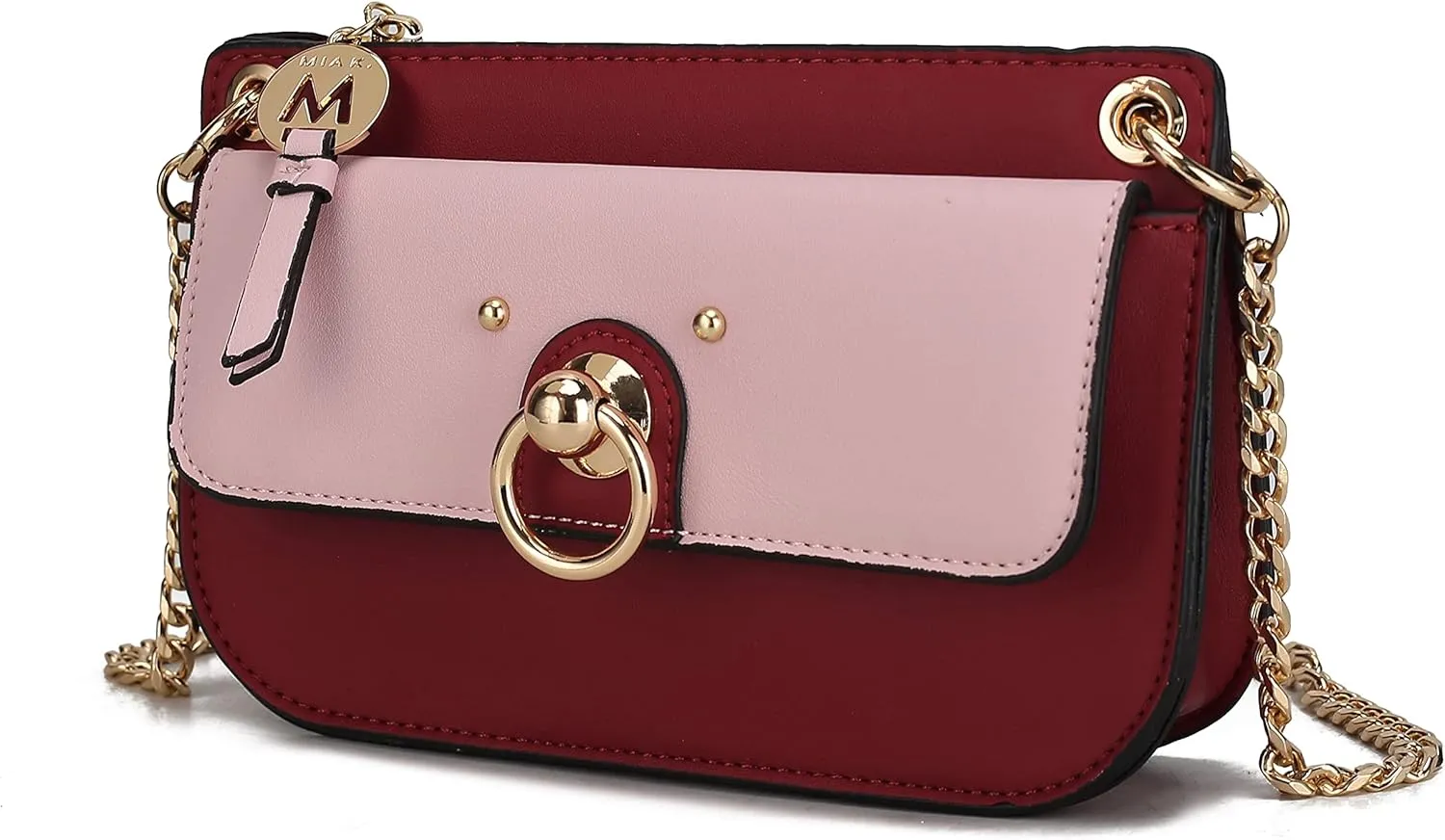MKF Collection Crossbody Bag for Women, Vegan Leather Shoulder Bag Chain Strap Handbag Purse By Mia K
