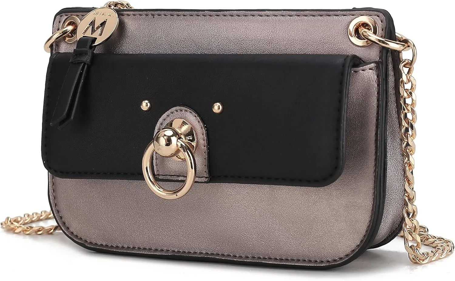 MKF Collection Crossbody Bag for Women, Vegan Leather Shoulder Bag Chain Strap Handbag Purse By Mia K
