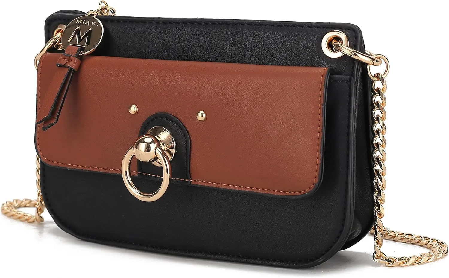 MKF Collection Crossbody Bag for Women, Vegan Leather Shoulder Bag Chain Strap Handbag Purse By Mia K