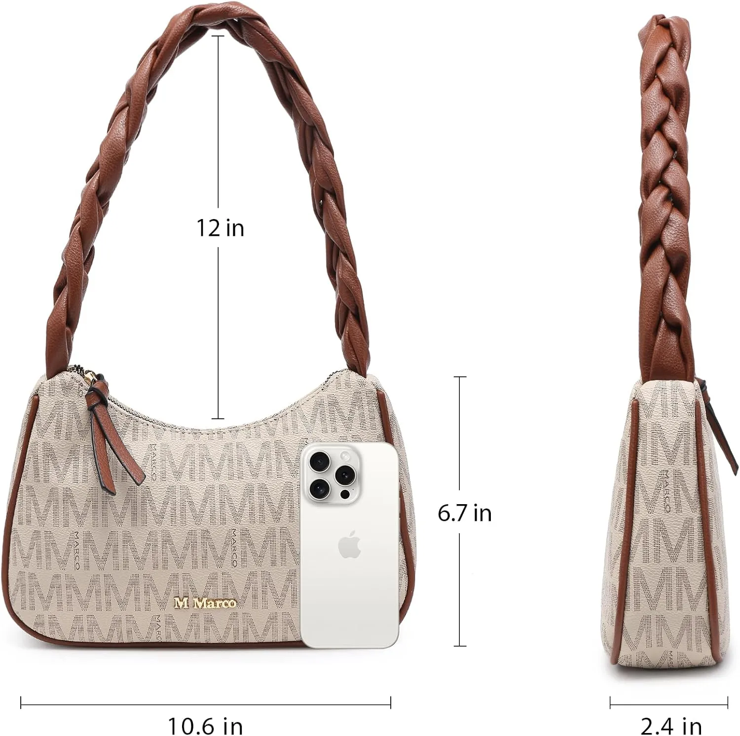 MKP Hobo Bags for Women Braided Top Handle Tote Handbag Shoulder Bag Ladies Trendy Designer Clutch Purse with Zipper Closure