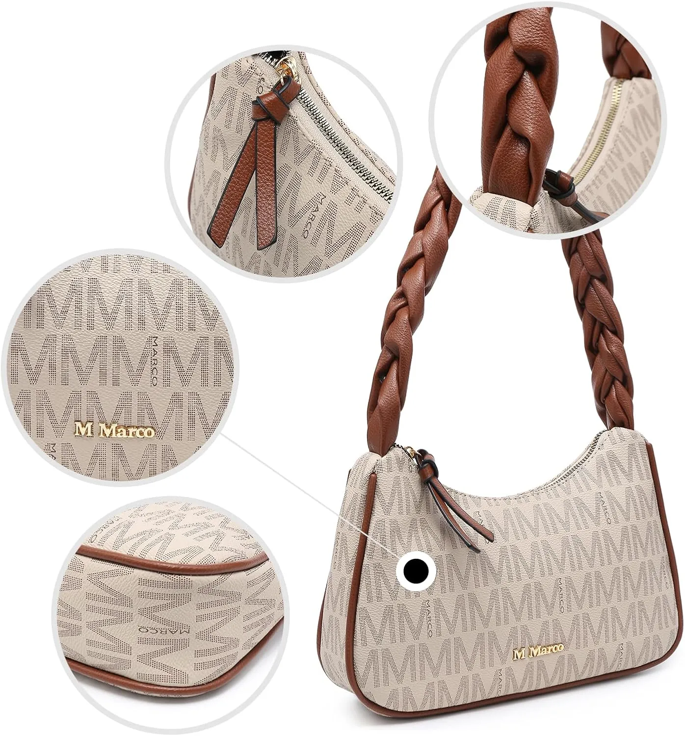 MKP Hobo Bags for Women Braided Top Handle Tote Handbag Shoulder Bag Ladies Trendy Designer Clutch Purse with Zipper Closure