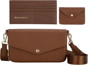 Montana West 3PCS Crossbody Purse and Wallet Set for Women with Adjustable Strap