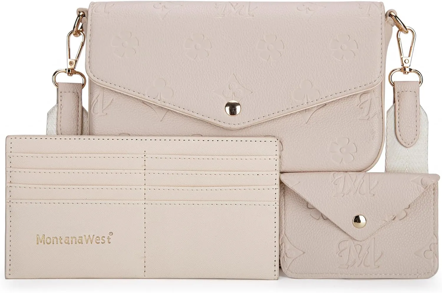 Montana West 3PCS Crossbody Purse and Wallet Set for Women with Adjustable Strap