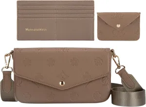 Montana West 3PCS Crossbody Purse and Wallet Set for Women with Adjustable Strap