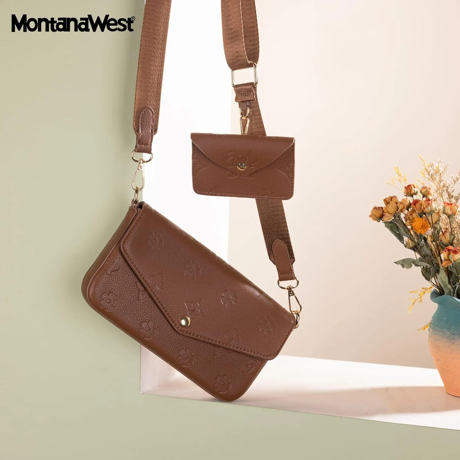Montana West 3PCS Crossbody Purse and Wallet Set for Women with Adjustable Strap