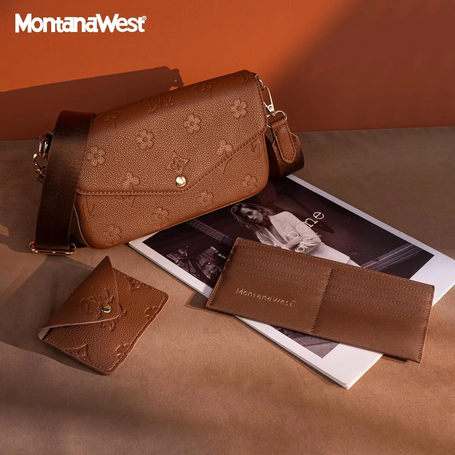 Montana West 3PCS Crossbody Purse and Wallet Set for Women with Adjustable Strap