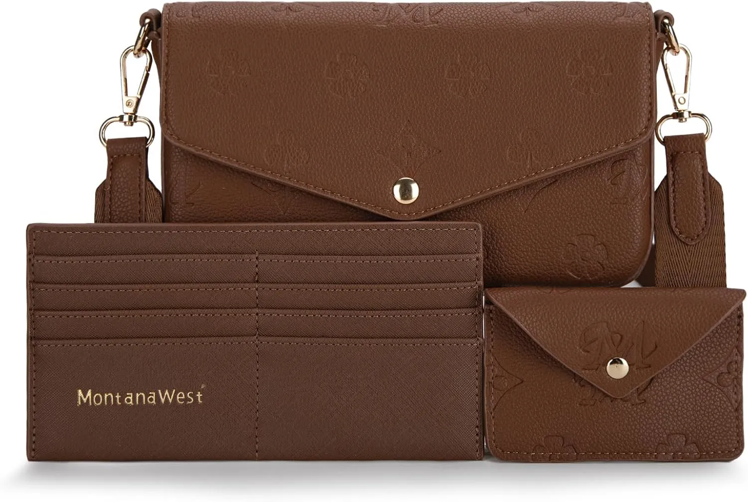 Montana West 3PCS Crossbody Purse and Wallet Set for Women with Adjustable Strap