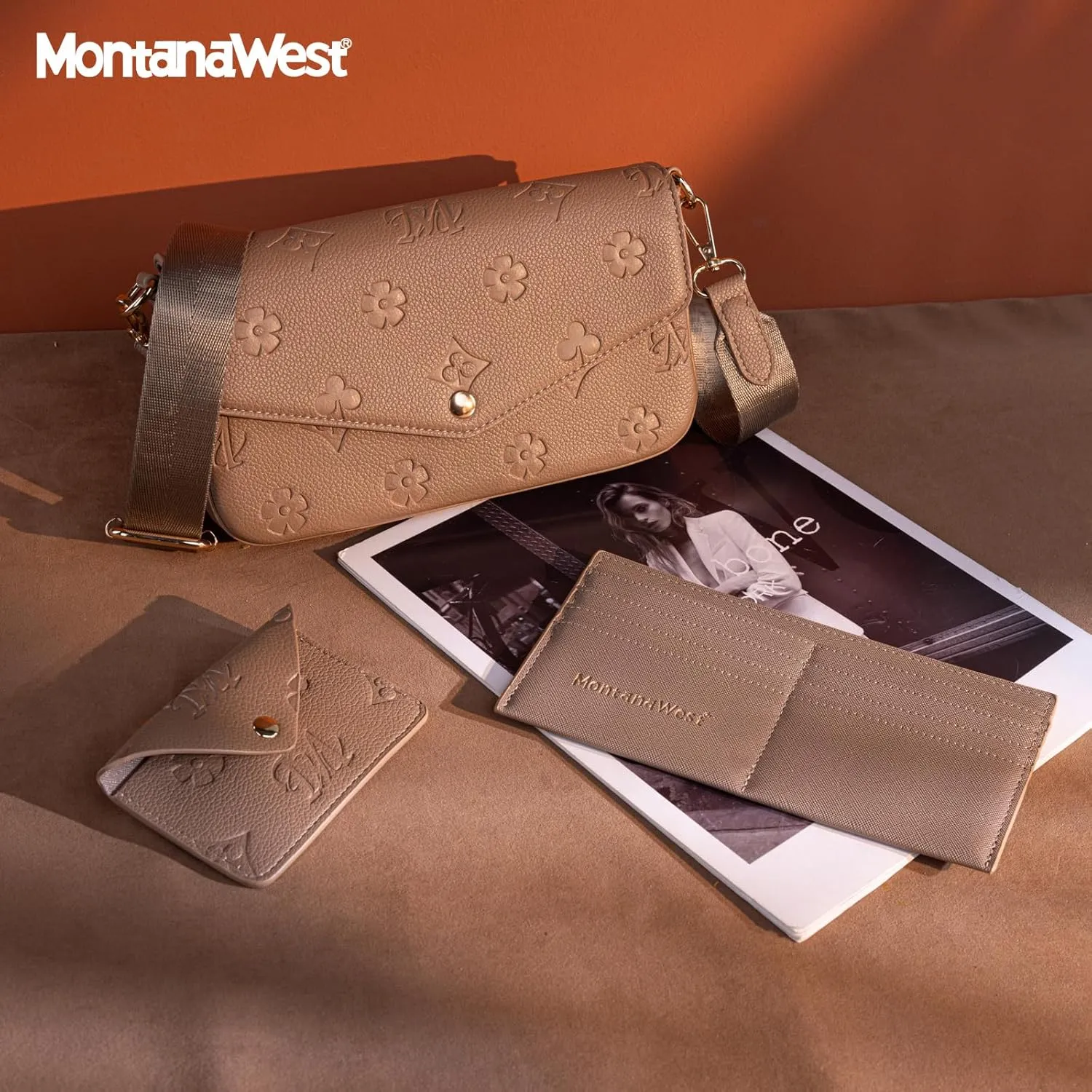 Montana West 3PCS Crossbody Purse and Wallet Set for Women with Adjustable Strap