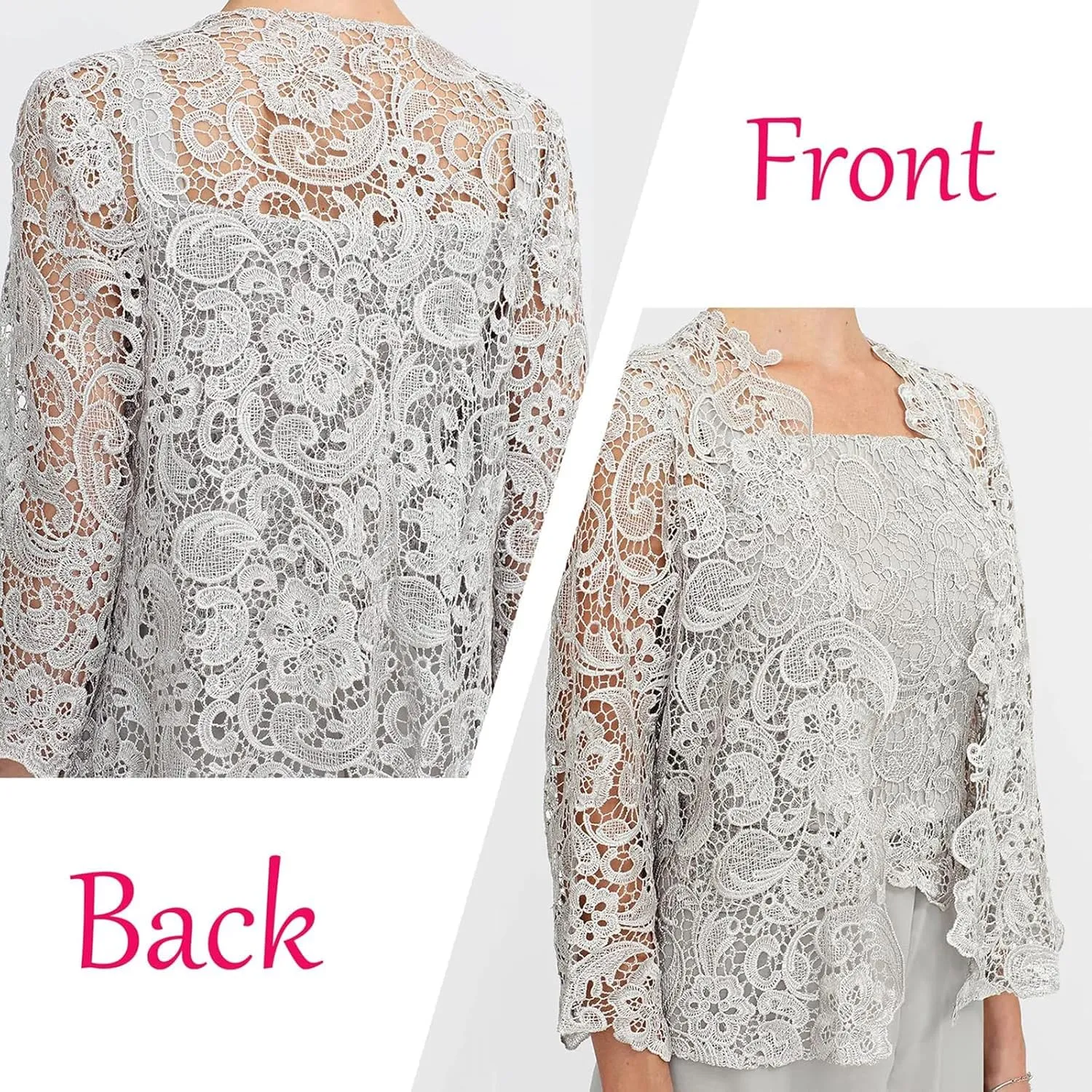 Mother of The Bride Dresses Lace Appliques - Chiffon Formal Evening Dresses with Jacket