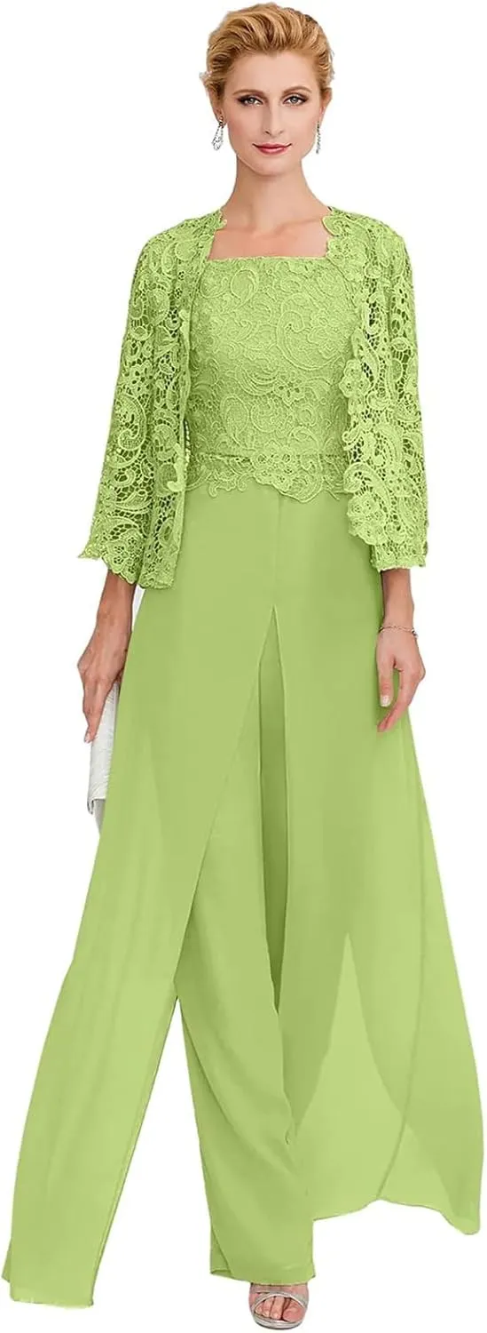 Mother of The Bride Dresses Lace Appliques - Chiffon Formal Evening Dresses with Jacket