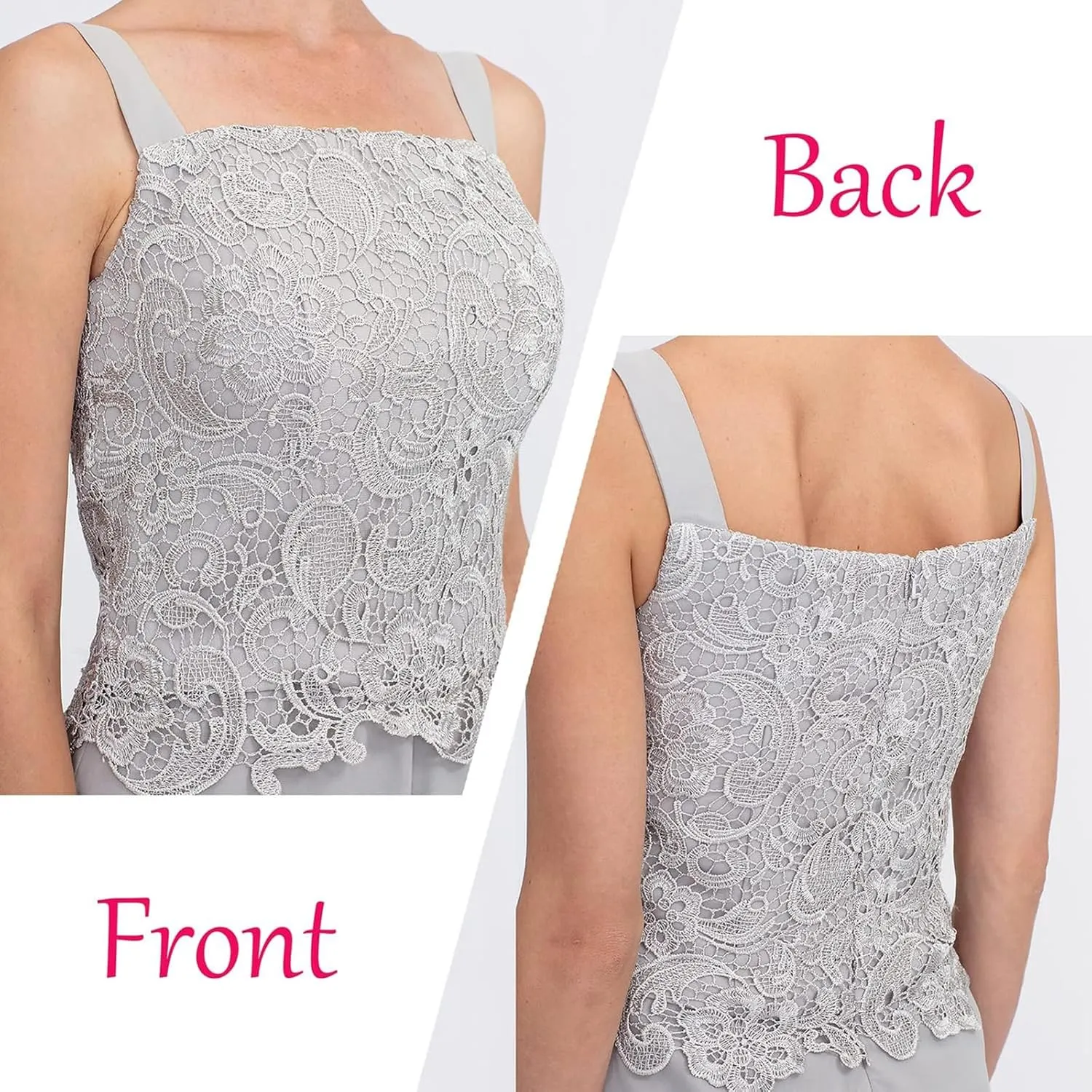 Mother of The Bride Dresses Lace Appliques - Chiffon Formal Evening Dresses with Jacket